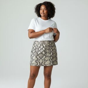 Chicos Liquid Snake Print  Women's Size 3 / XL Stretch Lined Edgy Career Skirt